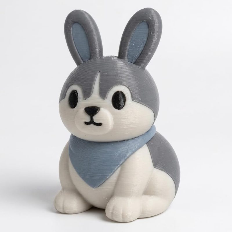 Siberian Husky Bunny Collectible Figurine - Unique Desk Decor for Adults – 3D Printed in Canada