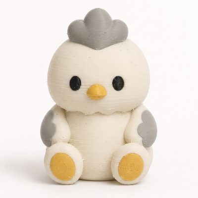 Silkie Chicken Chonky Teddy Bear Cub Collectible Figurine - Unique Desk Decor for Adults – 3D Printed in Canada — 3D Printed Bears by 3DCentral