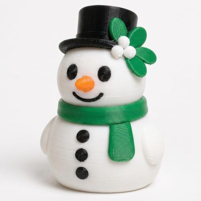 Mistletoe Snowman Collectible Figurine - Unique Desk Decor for Adults – 3D Printed in Canada — 3D Printed Figurines by 3DCentral