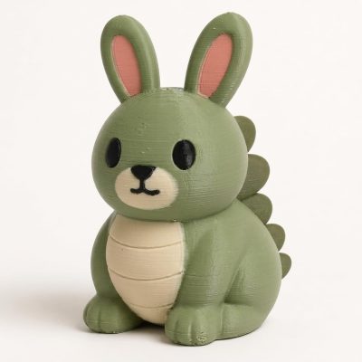 Dinosaur Bunny Collectible Figurine - Unique Desk Decor for Adults – 3D Printed in Canada — 3D Printed Bunnies by 3DCentral