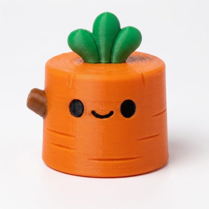Carrot Tree Stump Collectible Figurine - Unique Desk Decor for Adults – 3D Printed in Canada