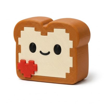 8-Bit Toast Collectible Figurine - Unique Desk Decor for Adults – 3D Printed in Canada — 3D Printed Figurines by 3DCentral