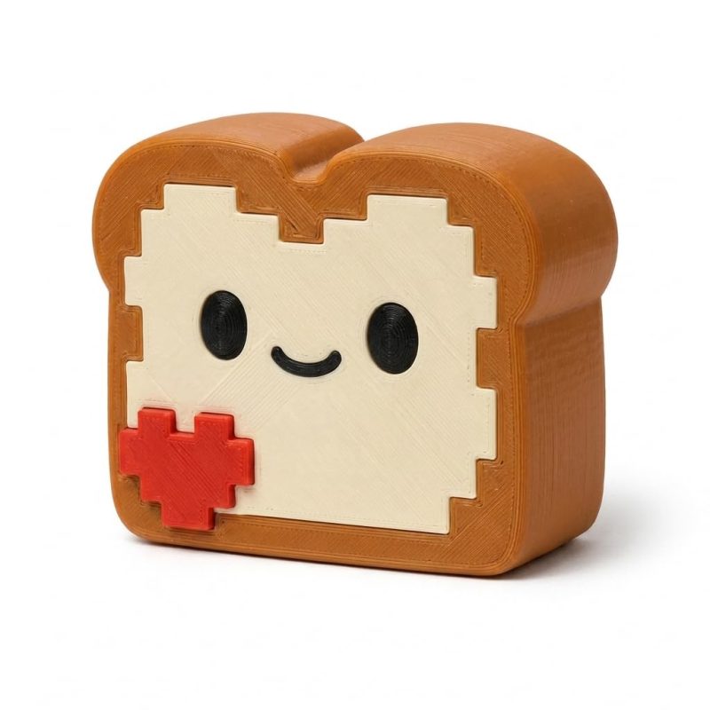 8-Bit Toast Collectible Figurine - Unique Desk Decor for Adults – 3D Printed in Canada