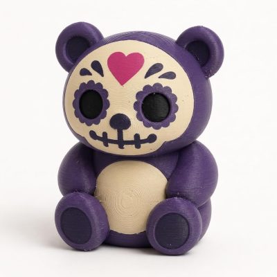 Sugar Skull Teddy Bear Cub Collectible Figurine - Unique Desk Decor for Adults – 3D Printed in Canada — 3D Printed Bears by 3DCentral