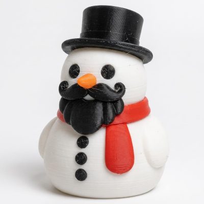 Fancy Mustache Snowman Collectible Figurine - Unique Office Decor for Adults – 3D Printed in Canada — 3D Printed Figurines by 3DCentral