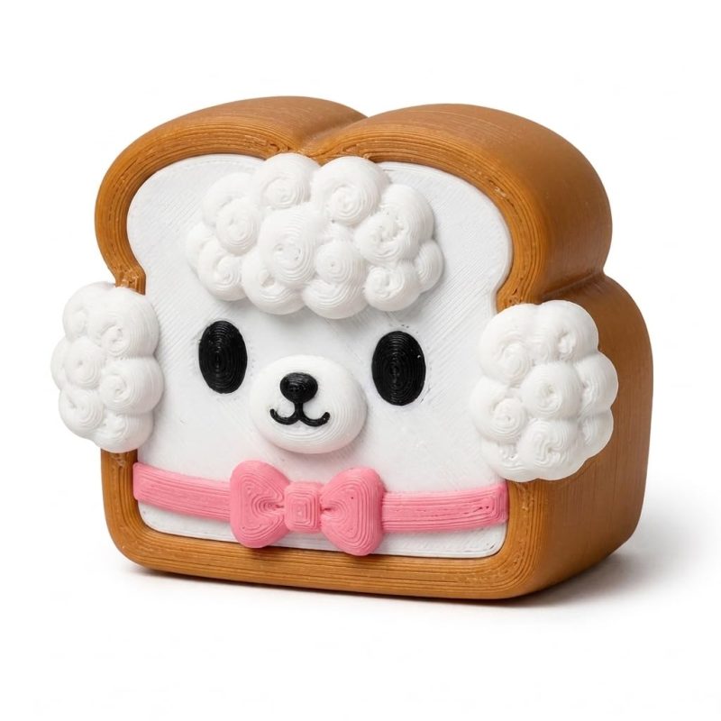 Poodle Toast Collectible Figurine - Unique Desk Decor for Adults – 3D Printed in Canada