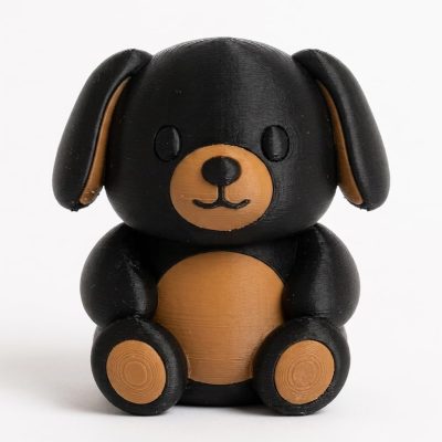 Dark Dachshund Teddy Bear Cub Collectible Figurine - Unique Desk Decor for Adults – 3D Printed in Canada — 3D Printed Bears by 3DCentral