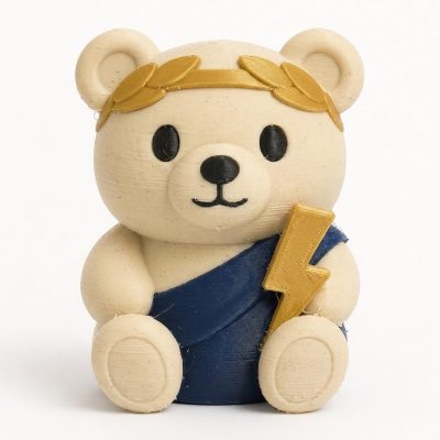 Zeus Teddy Bear Cub Collectible Figurine - Unique Desk Decor for Adults – 3D Printed in Canada — 3D Printed Bears by 3DCentral
