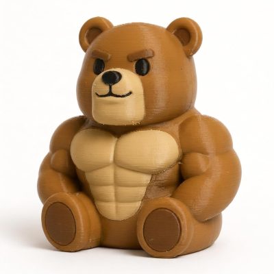 Gigachad Teddy Bear Cub Collectible Figurine - Unique Desk Decor for Adults – 3D Printed in Canada — 3D Printed Bears by 3DCentral