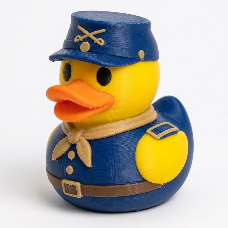 Buffalo Soldier Duck Collectible Figurine - Unique Desk Decor for Adults – 3D Printed in Canada