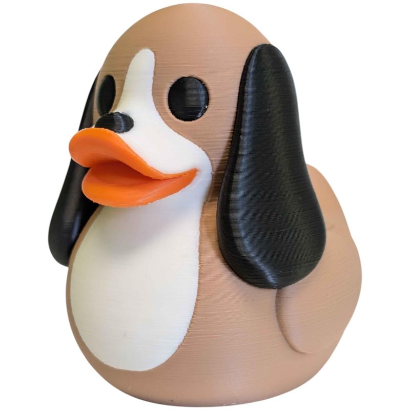 Basset Hound Duck Collectible Figurine - Unique Desk Decor for Adults – 3D Printed in Canada