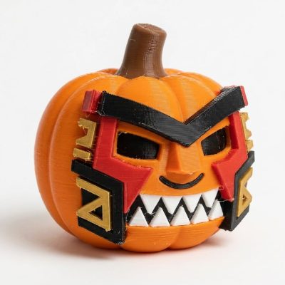 Voodoo Mask Pumpkin Collectible Figurine - Unique Desk Decor for Adults – 3D Printed in Canada — 3D Printed Seasonal by 3DCentral