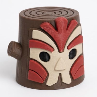 Voodoo Mask Tree Stump Collectible Figurine - Unique Desk Decor for Adults – 3D Printed in Canada — 3D Printed Figurines by 3DCentral