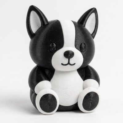 Boston Terrier Chonky Teddy Bear Cub Collectible Figurine - Unique Desk Decor for Adults – 3D Printed in Canada — 3D Printed Bears by 3DCentral