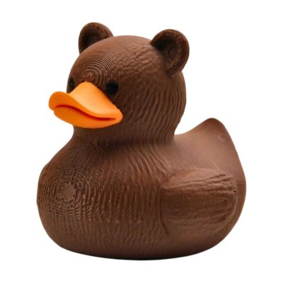 Funny Brown Bear Duck Figurine - Unique Desk Decor & Automotive Display Piece - 3D Printed in Canada — 3D Printed Ducks by 3DCentral