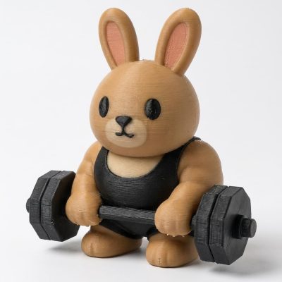 Powerlifter Bunny Collectible Figurine - Unique Desk Decor for Adults – 3D Printed in Canada — 3D Printed Bunnies by 3DCentral