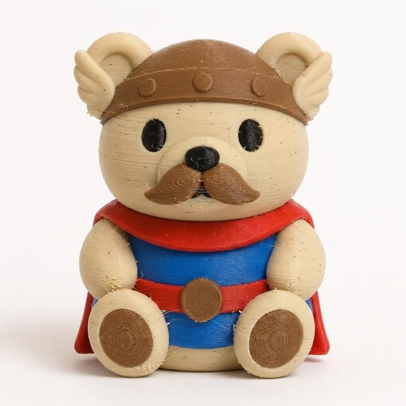 Gaulois Chonky Teddy Bear Cub Collectible Figurine - Unique Desk Decor for Adults – 3D Printed in Canada