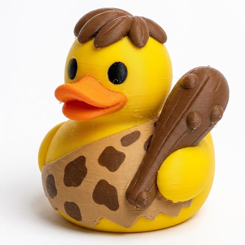 Caveman Duck Collectible Figurine - Unique Desk Decor for Adults – 3D Printed in Canada