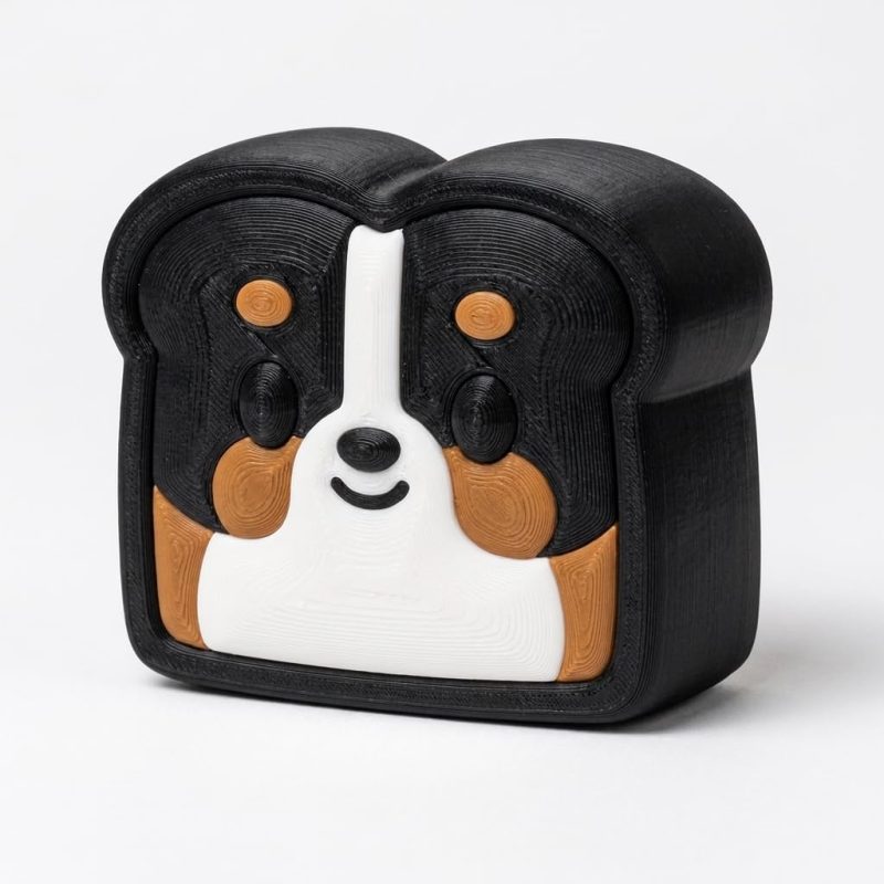 Bernese Mountain Dog Toast Collectible Figurine - Unique Desk Decor for Dog Lovers – 3D Printed in Canada