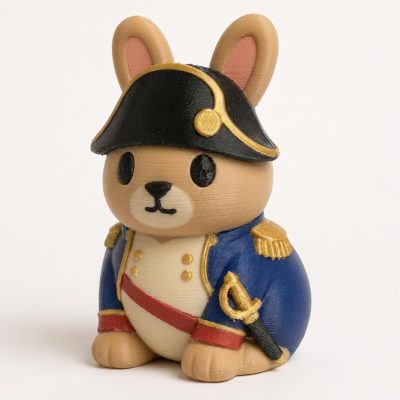 Napoleon Bunny Collectible Figurine - Unique Desk Decor for Adults – 3D Printed in Canada — 3D Printed Bunnies by 3DCentral