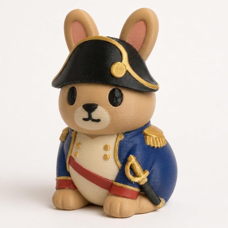Napoleon Bunny Collectible Figurine - Unique Desk Decor for Adults – 3D Printed in Canada