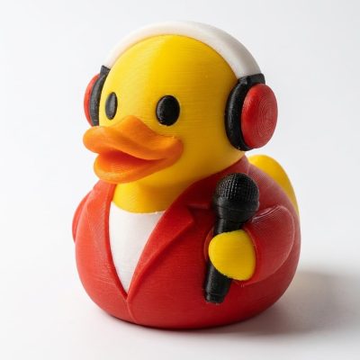 Karaoke Singer Duck Collectible Figurine - Unique Desk Decor for Adults – 3D Printed in Canada — 3D Printed Ducks by 3DCentral