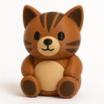 Abyssinian Cat Chonky Teddy Bear Cub Collectible Figurine - Unique Desk Decor for Adults – 3D Printed in Canada