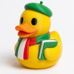 Italian Learner Duck Collectible Figurine - Unique Desk Decor for Adults – 3D Printed in Canada