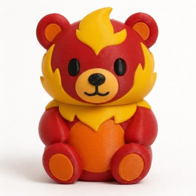 Phoenix Teddy Bear Cub Collectible Figurine - Unique Desk Decor for Adults – 3D Printed in Canada — 3D Printed Bears by 3DCentral