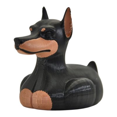 Doberman Duck Figurine Funny Dashboard Duck Décor & Dog Hybrid Collectible Unique Rubber Duck Alternative 3D Printed in Canada — 3D Printed Ducks by 3DCentral