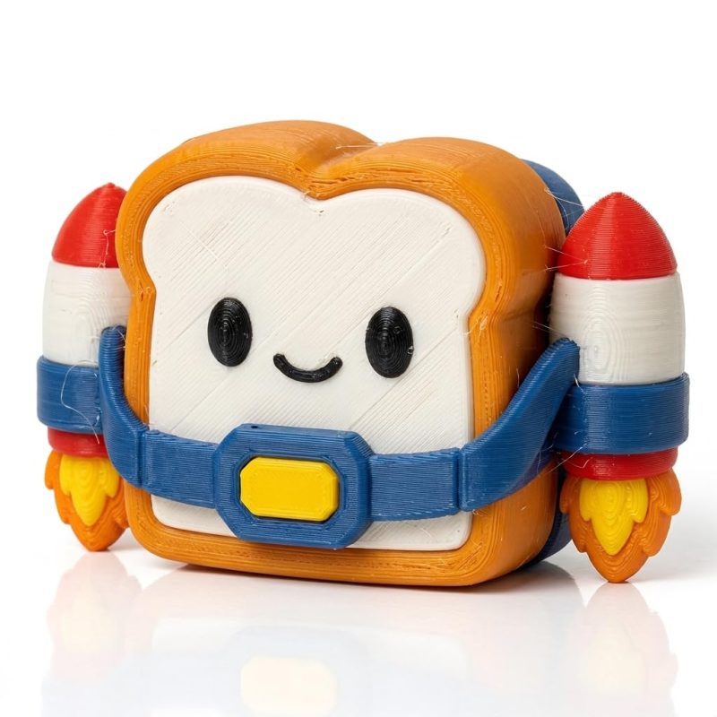 Jet Pack Toast Collectible Figurine - Unique Desk Decor for Adults – 3D Printed in Canada