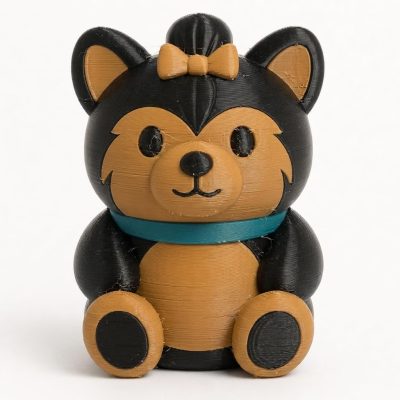 Yorkshire Terrier Chonky Teddy Bear Cub Collectible Figurine - Unique Desk Decor for Adults – 3D Printed in Canada — 3D Printed Bears by 3DCentral