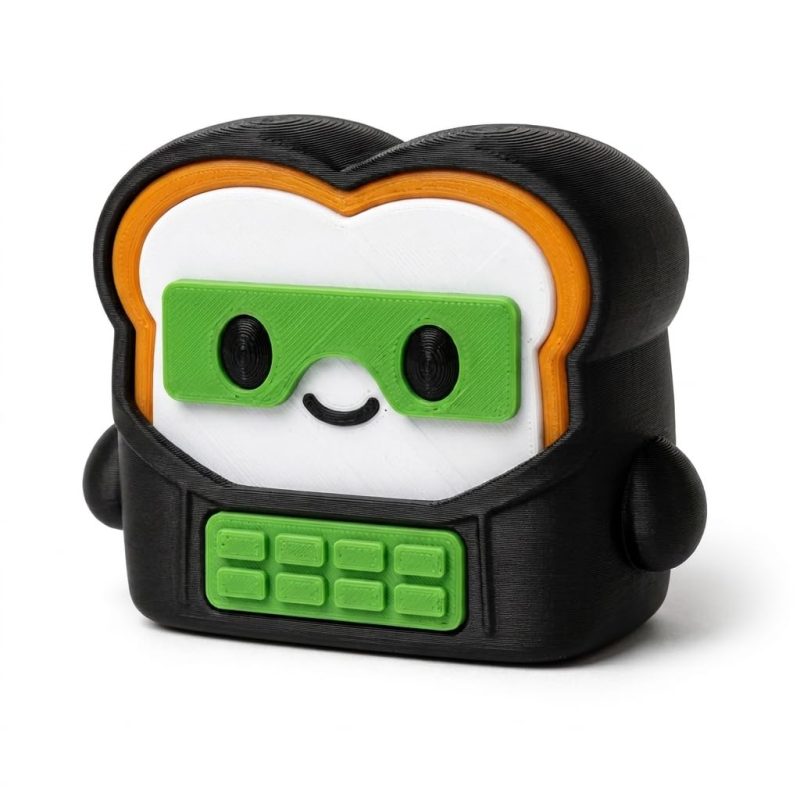 Hacker Toast Collectible Figurine - Unique Desk Decor for Adults – 3D Printed in Canada