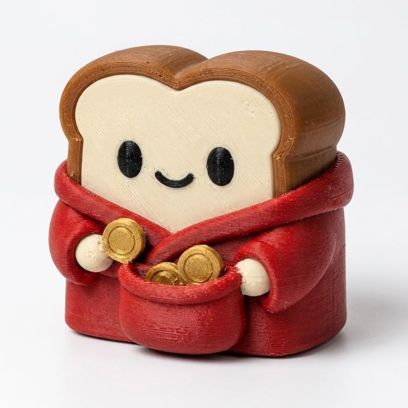 Almoner Toast Collectible Figurine - Unique Desk Decor for Adults – 3D Printed in Canada