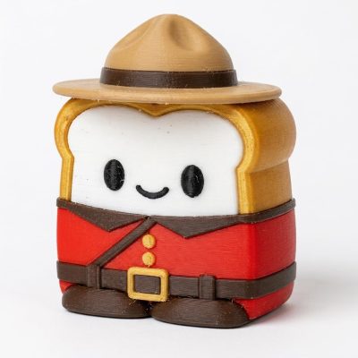 Canadian Mountie Toast Collectible Figurine - Unique Desk Decor for Adults – 3D Printed in Canada — 3D Printed Figurines by 3DCentral