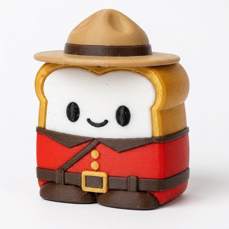 Canadian Mountie Toast Collectible Figurine - Unique Desk Decor for Adults – 3D Printed in Canada