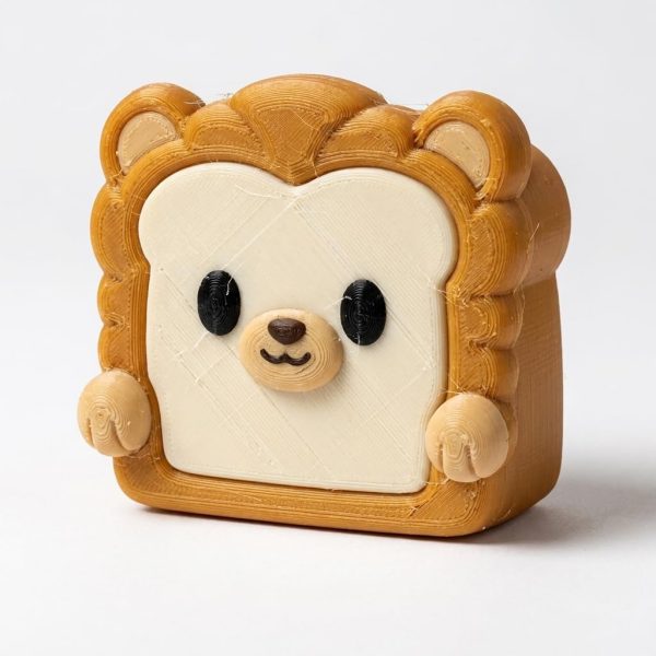 Lion Cub Toast Collectible Figurine – Unique Desk Decor for Adults – 3D Printed in Canada
