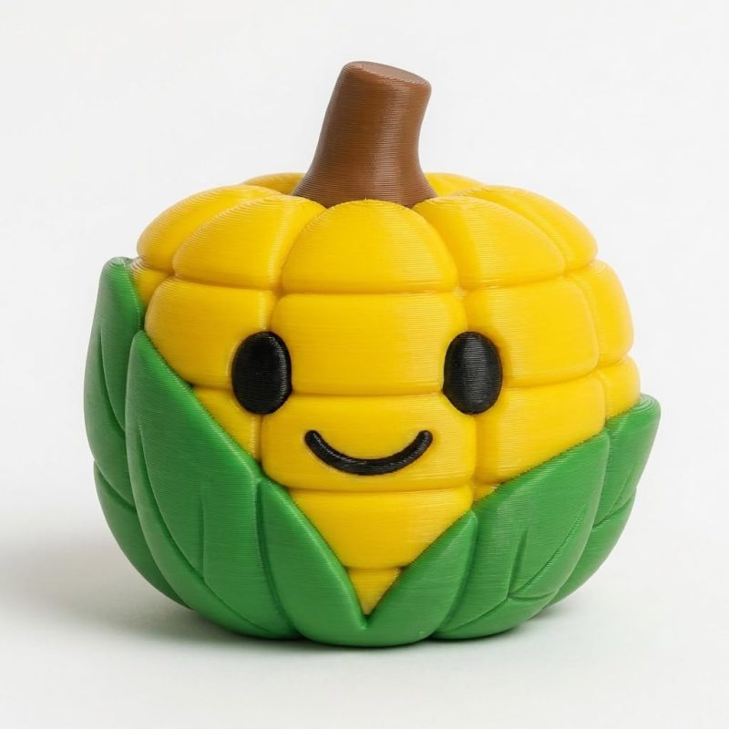 Corn Pumpkin Collectible Figurine - Unique Desk Decor for Adults – 3D Printed in Canada