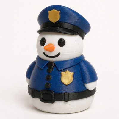 Cop Snowman Collectible Figurine - Unique Desk Decor for Adults – 3D Printed in Canada — 3D Printed Figurines by 3DCentral