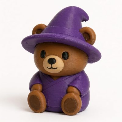 Witch Teddy Bear Cub Collectible Figurine - Unique Desk Decor for Adults – 3D Printed in Canada — 3D Printed Bears by 3DCentral