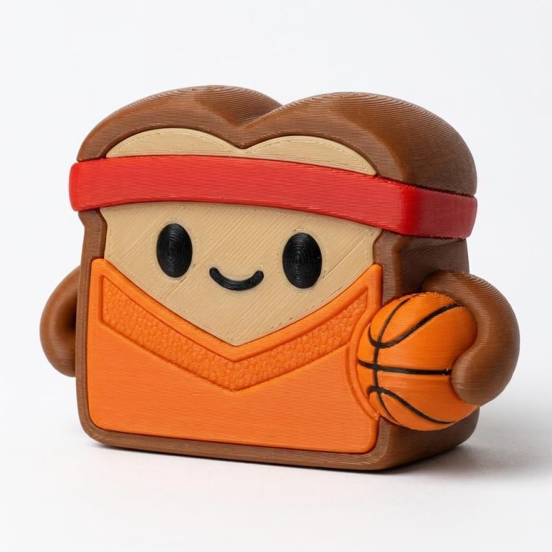 Basketball Toast Collectible Figurine - Unique Desk Decor for Fans – 3D Printed in Canada