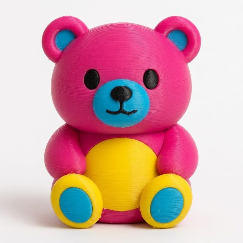Pop Art Teddy Bear Cub Collectible Figurine - Unique Desk Decor for Adults – 3D Printed in Canada