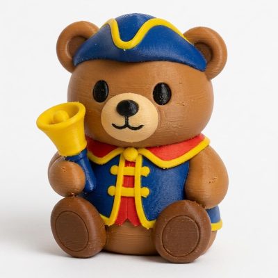 Town Crier Teddy Bear Cub Collectible Figurine - Unique Desk Decor for Adults – 3D Printed in Canada — 3D Printed Bears by 3DCentral