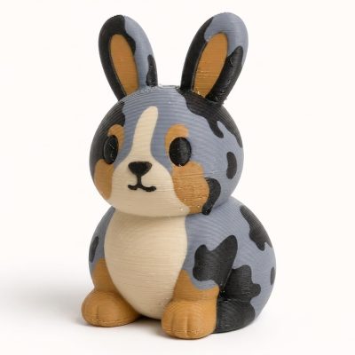 Australian Shepherd Bunny Collectible Figurine - Unique Desk Decor for Adults – 3D Printed in Canada — 3D Printed Bunnies by 3DCentral