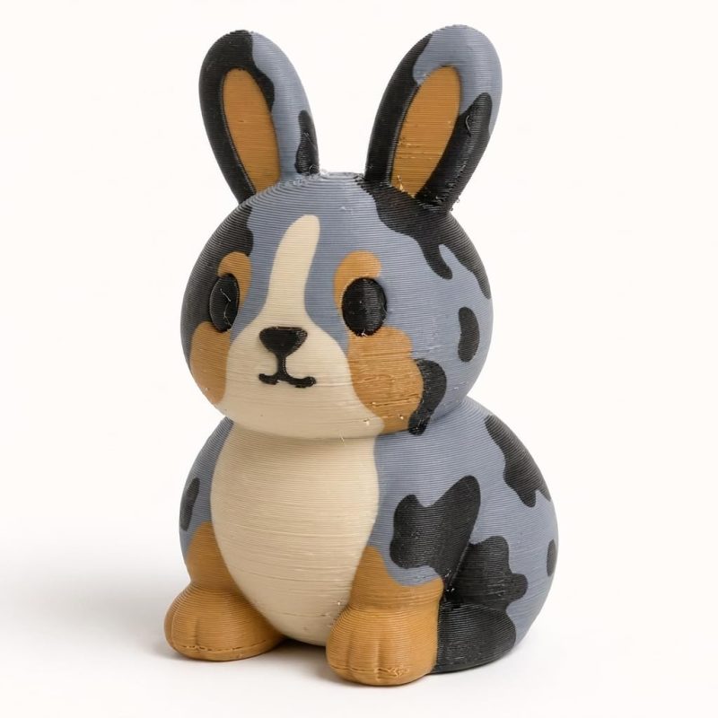 Australian Shepherd Bunny Collectible Figurine - Unique Desk Decor for Adults – 3D Printed in Canada