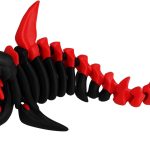 Articulated Skeleton Shark Figurine Toxic Surge Unique Shark Desk Collectible & Desk Accessory for Teens & Adults 3D Printed in Canada