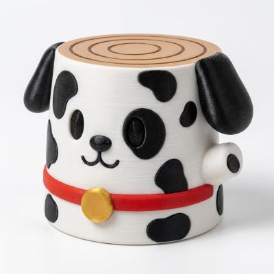 Dalmatian Tree Stump Collectible Figurine - Unique Desk Decor for Adults – 3D Printed in Canada — 3D Printed Figurines by 3DCentral