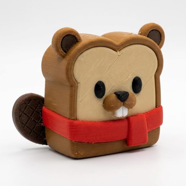 Cute Canadian Beaver Toast Collectible Figurine – Unique Desk Decor for Adults – 3D Printed in Canada