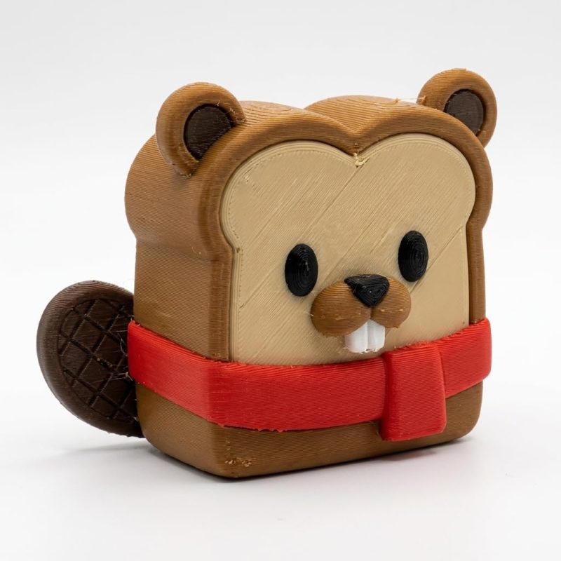 Cute Canadian Beaver Toast Collectible Figurine - Unique Desk Decor for Adults – 3D Printed in Canada