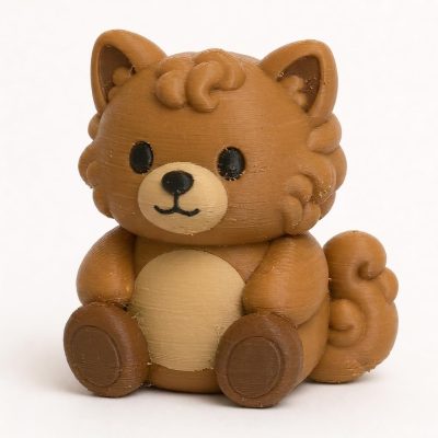 Selkirk Rex Cat Chonky Teddy Bear Cub Collectible Figurine - Unique Desk Decor for Adults – 3D Printed in Canada — 3D Printed Cats by 3DCentral